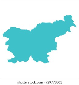 High Detailed Blue Map of Slovenia isolated on white background. Vector illustration eps 10.