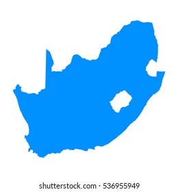 High detailed blue map of South Africa. Vector illustration eps 10.
