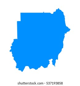 High detailed blue map of Sudan. Vector illustration eps 10.