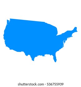 High detailed blue map of United States of America .USA vector illustration eps 10.