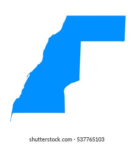 High detailed blue map of Western Sahara. Vector illustration eps 10.