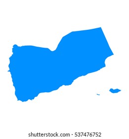 High detailed blue map of Yemen. Vector illustration eps 10.