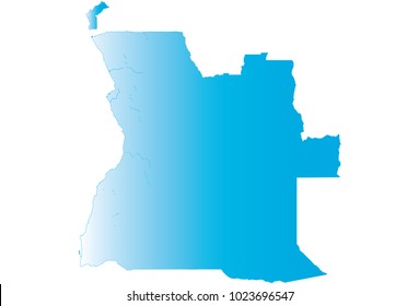 High detailed blue vector map – Departments of Angola map