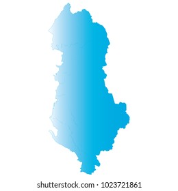 High detailed blue vector map – Departments of Albania map