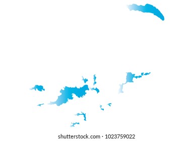 High detailed blue vector map – Departments of British Virgin Islands map