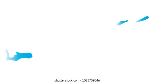 High detailed blue vector map – Departments of Cayman Islands map