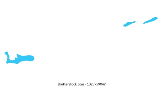 High detailed blue vector map – Departments of Cayman Islands map