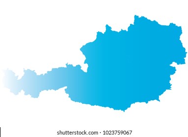 High detailed blue vector map – Departments of Austria map