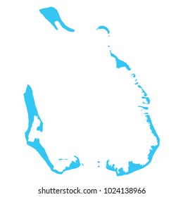 High detailed blue vector map – Departments of Cocos Islands map
