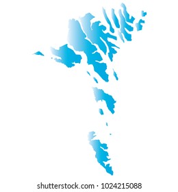 High detailed blue vector map – Departments of Faroe Islands map