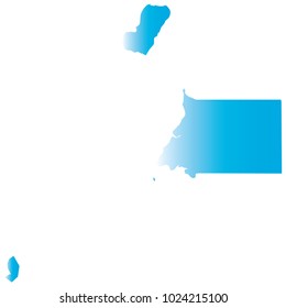 High detailed blue vector map – Departments of Equatorial Guinea map