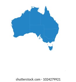 High detailed blue vector map – Australia map.