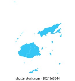 High detailed blue vector map – Departments of fiji West map