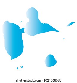 High detailed blue vector map – Departments of Guadeloupe map