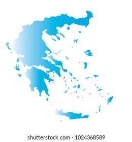 High detailed blue vector map – Departments of Greece map