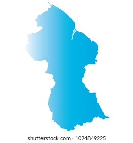 High detailed blue vector map – Departments of Guyana map