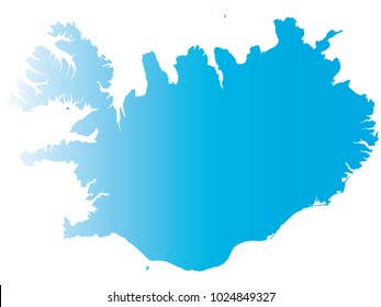 High detailed blue vector map – Departments of Iceland map