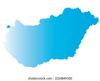 High detailed blue vector map – Departments of Hungary map