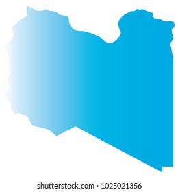 High detailed blue vector map – Departments of Libya map