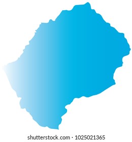 High detailed blue vector map – Departments of Lesotho map