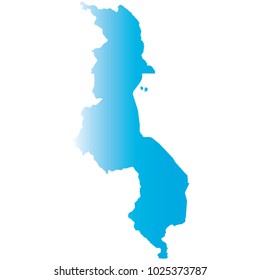 High detailed blue vector map – Departments of Malawi map