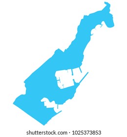 High detailed blue vector map – Departments of Monaco map