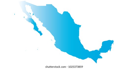 High detailed blue vector map – Departments of Mexico map