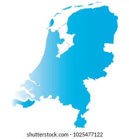 High detailed blue vector map – Departments of Netherlands map