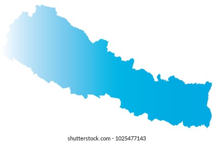 High detailed blue vector map – Departments of Nepal map