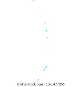 High detailed blue vector map – Departments of Northern Mariana Islands map