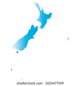 High detailed blue vector map – Departments of New Zealand map