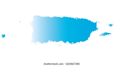 High detailed blue vector map – Departments of Puerto Rico map