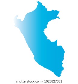 High detailed blue vector map – Departments of Peru map