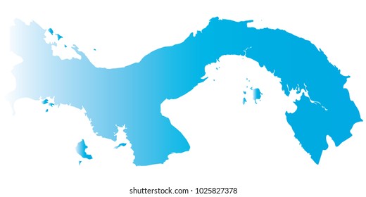 High detailed blue vector map – Departments of Panama map