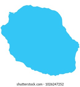 High detailed blue vector map – Departments of Reunion map