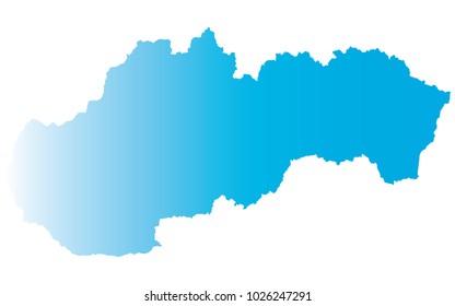 High detailed blue vector map – Departments of Slovakia map