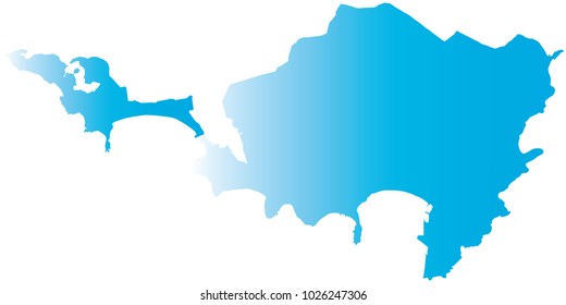 High detailed blue vector map – Departments of Sint Maarten map