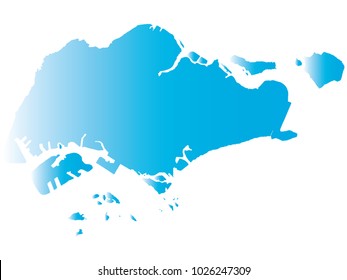 High detailed blue vector map – Departments of Singapore map