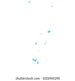 High detailed blue vector map – Departments of Tonga map