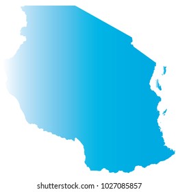 High detailed blue vector map – Departments of Tanzania map