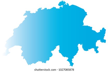 High detailed blue vector map – Departments of Switzerland map