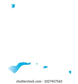 High detailed blue vector map – Departments of American Samoa map