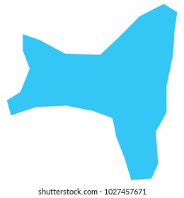 High detailed blue vector map – Departments of Christmas Island map