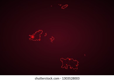 High detailed blue vector map – Channel Islands map. - Vector
