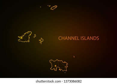 High detailed blue vector map – Channel Islands map. - Vector - Vector