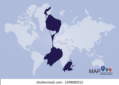 High detailed blue vector map – Saint Pierre and Miquelon map, Detailed map of Saint-Pierre and Miquelon and capital city Saint-Pierre. - Vector