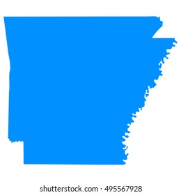 High detailed blue vector map - Arkansas
