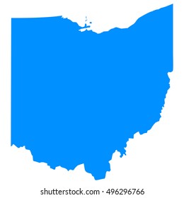 High detailed blue vector map - Ohio