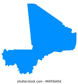 High detailed blue vector map -