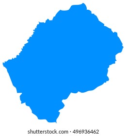 High detailed blue vector map - Lesotho
